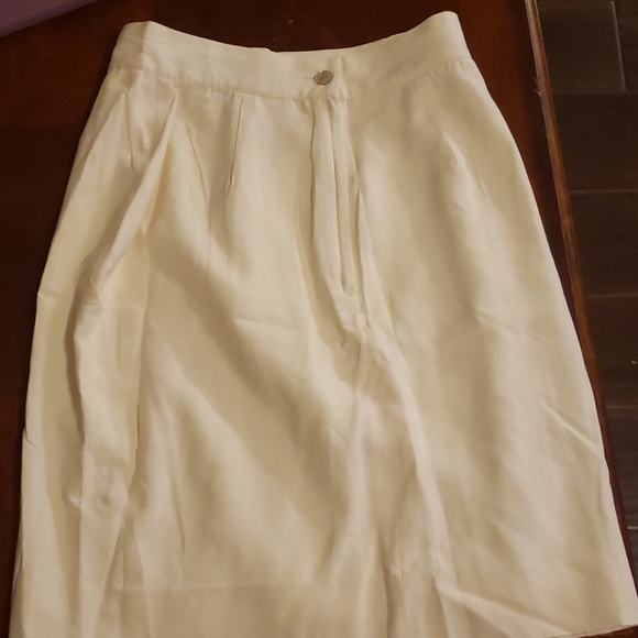 Paul Stanley Cream Fau Wrap Silk Skirt - Picture 2 of 3